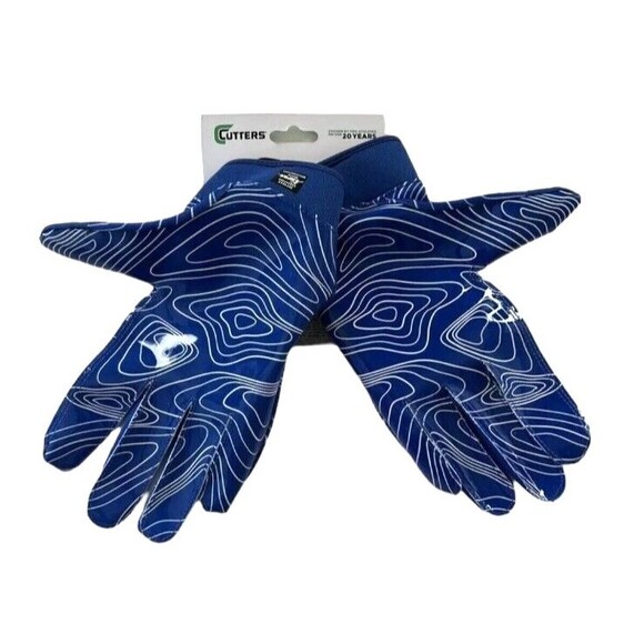 Cutters Game Day Receiver Gloves  Adult Size L/XL  Football  NWT  Blue - Picture 2 of 3